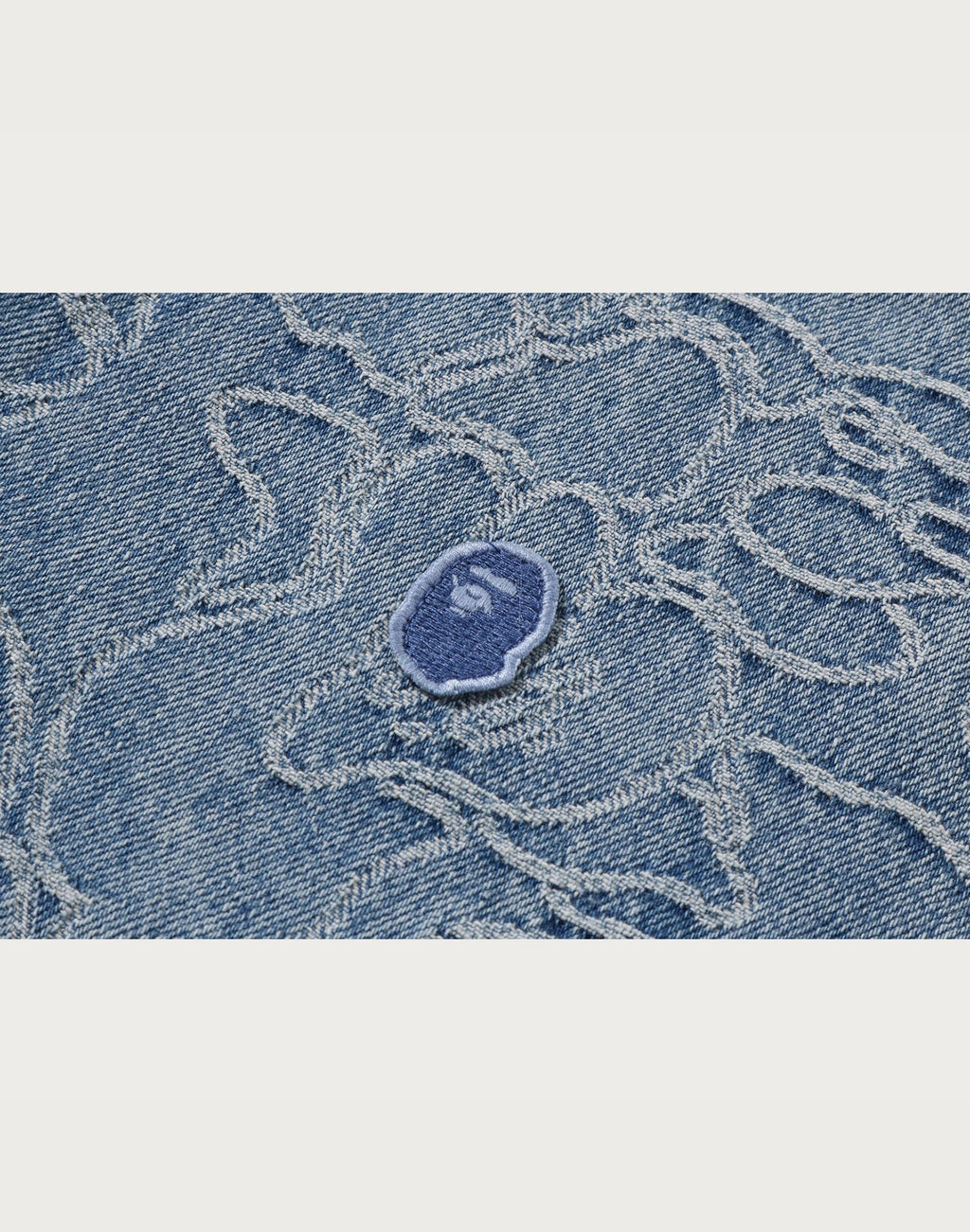 ONE POINT LINE CAMO JACQUARD DENIM LS SHIRT MENS