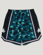COLOR CAMO MESH RELAXED FIT SHORTS MENS