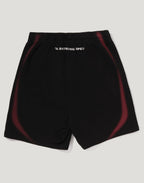 HEAVY WASH HAND DRAW FOOTBALL LOGO RELAXED FIT SWEAT SHORTS MENS