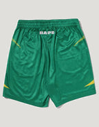 APE FLAME MONOGRAM JACQUARD RELAXED FIT FOOTBALL SHORTS MENS
