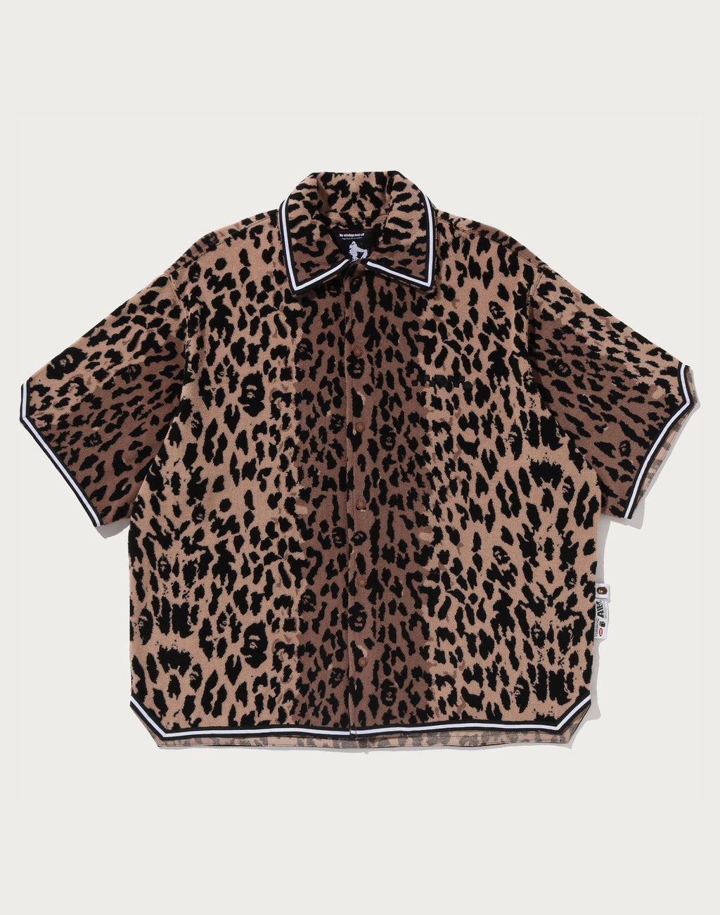 BAPE BY KAZUKI KURAISHI LEOPARD JACQUARD SS SHIRT MENS