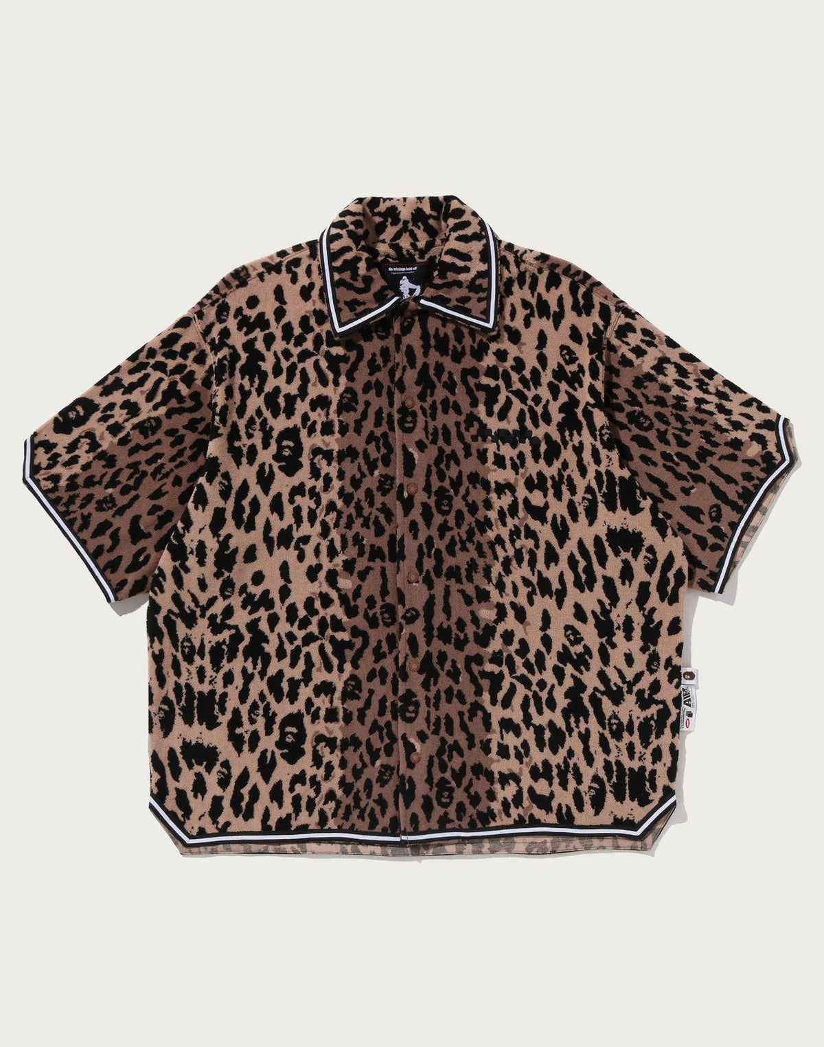 BAPE BY KAZUKI KURAISHI LEOPARD JACQUARD SS SHIRT MENS