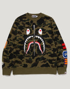 1ST CAMO SHARK CREWNECK SWEATSHIRT MENS