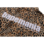 WILD LEOPARD PATTERN RELAXED FIT HALF ZIP SWEATSHIRT MENS