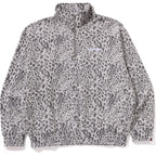 WILD LEOPARD PATTERN RELAXED FIT HALF ZIP SWEATSHIRT MENS