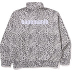 WILD LEOPARD PATTERN RELAXED FIT HALF ZIP SWEATSHIRT MENS