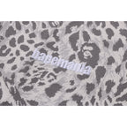 WILD LEOPARD PATTERN RELAXED FIT HALF ZIP SWEATSHIRT MENS