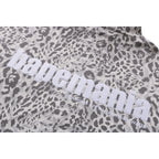 WILD LEOPARD PATTERN RELAXED FIT HALF ZIP SWEATSHIRT MENS