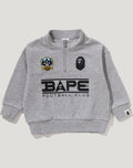 BAPE EMBROIDERY PATCH RELAXED FIT HALF ZIP SWEATSHIRT KIDS