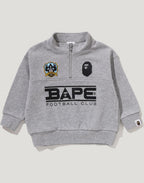 BAPE EMBROIDERY PATCH RELAXED FIT HALF ZIP SWEATSHIRT KIDS