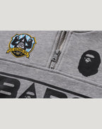 BAPE EMBROIDERY PATCH RELAXED FIT HALF ZIP SWEATSHIRT KIDS