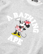 BAPE X DISNEY MINNIE MOUSE COLLEGE CREWNECK SWEATSHIRT LADIES