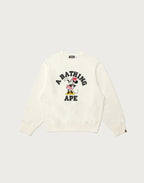 BAPE X DISNEY MINNIE MOUSE COLLEGE CREWNECK SWEATSHIRT LADIES