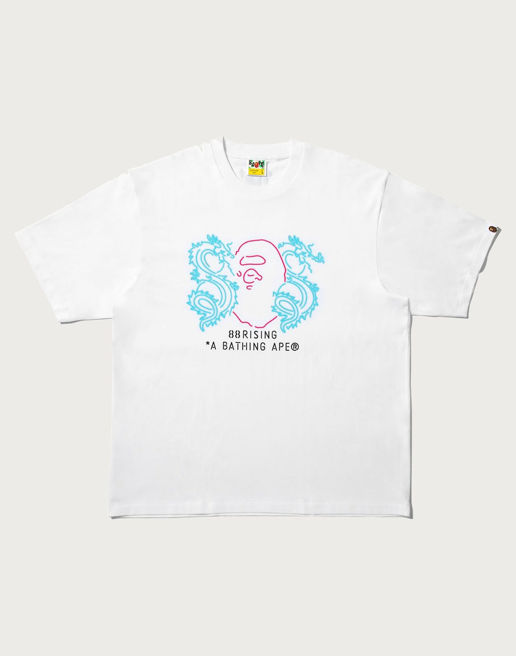 BAPE X 88RISING NEON LOGO RELAXED FIT TEE MENS
