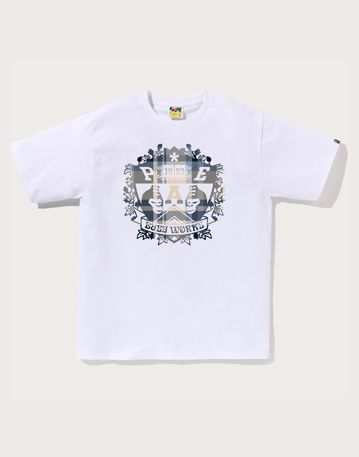BAPE CHECK UNIVERSITY EMBLEM TEE MENS