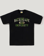 BAPE CHECK UNIVERSITY COLLEGE LOGO TEE MENS
