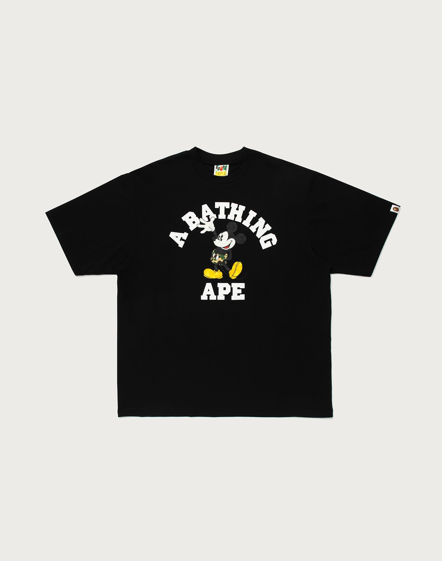 BAPE X DISNEY MICKEY MOUSE COLLEGE RELAXED FIT TEE MENS