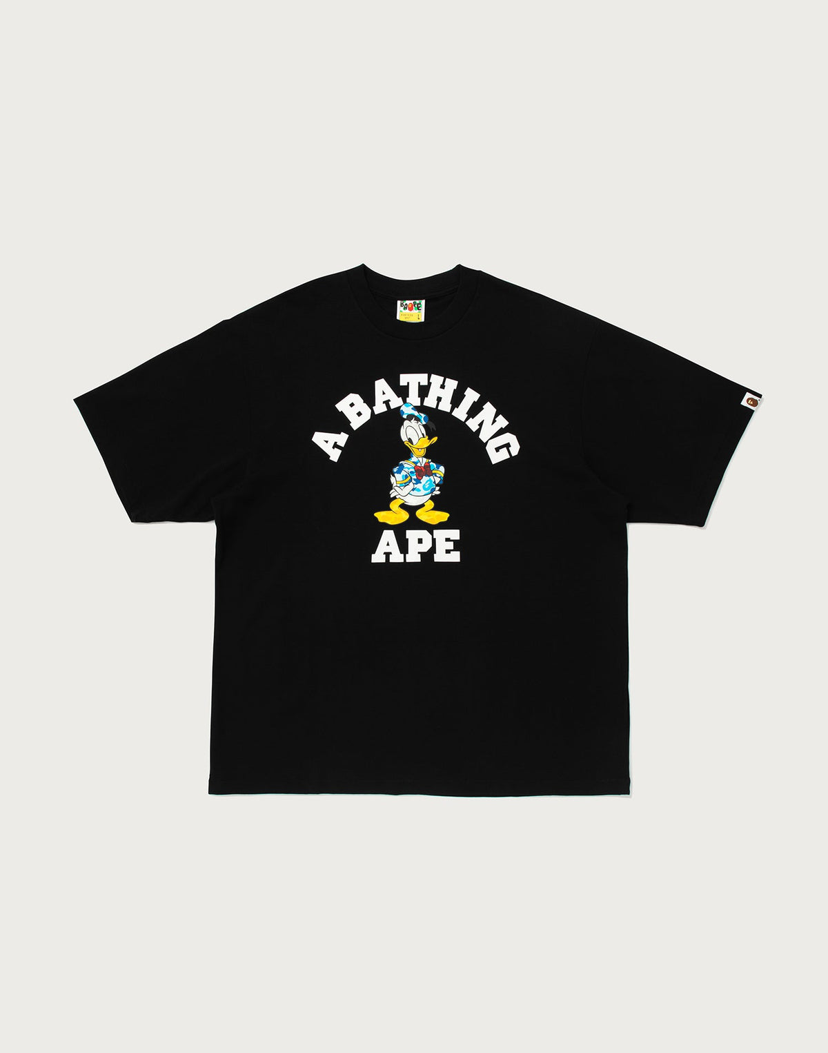 BAPE X DISNEY DONALD DUCK COLLEGE RELAXED FIT TEE MENS