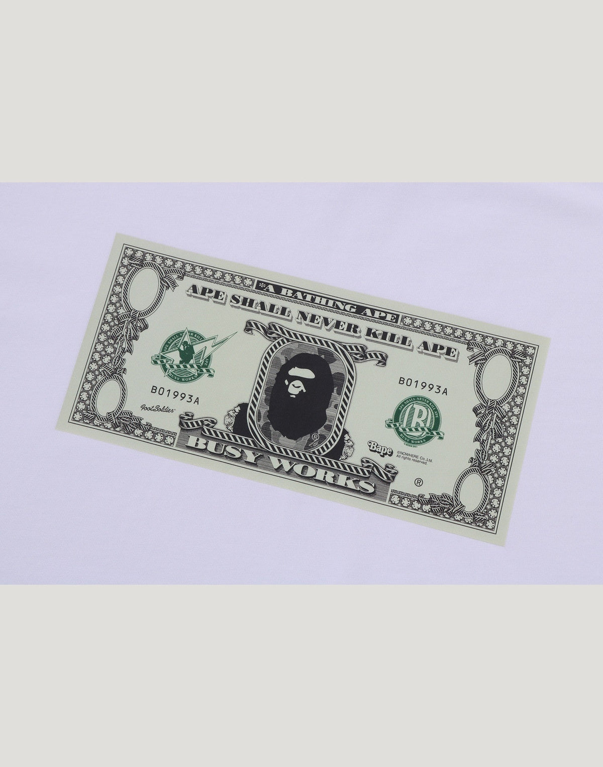 BAPE BANKNOTE TEE MENS