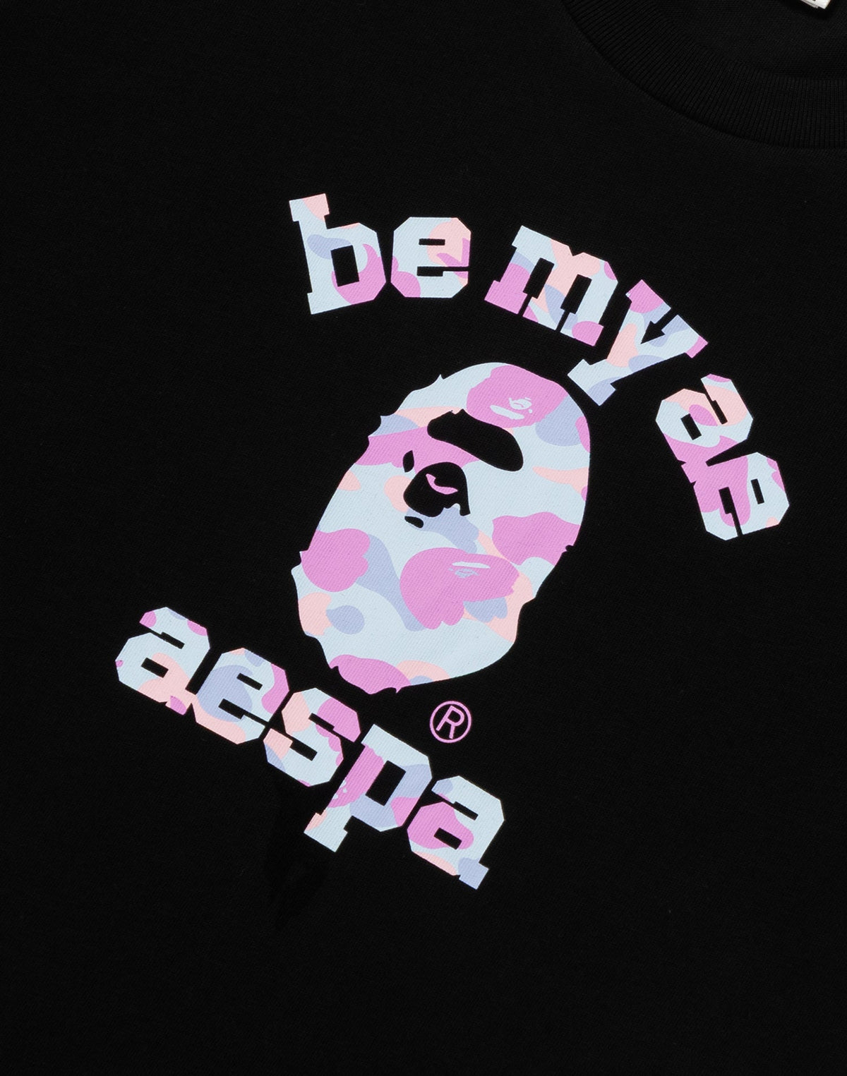 BAPE X AESPA COLLEGE RELAXED FIT TEE MENS