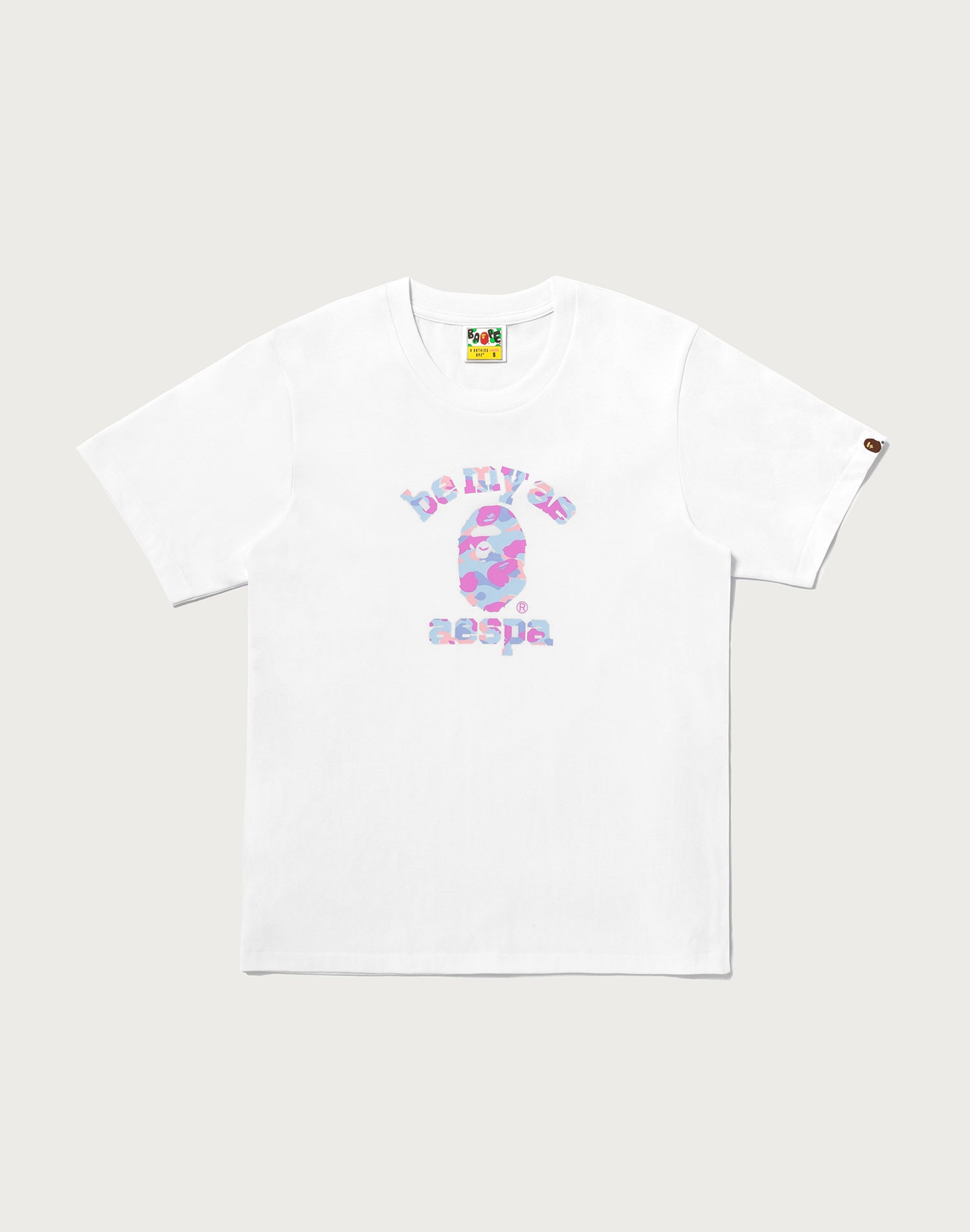 BAPE X AESPA COLLEGE RELAXED FIT TEE MENS