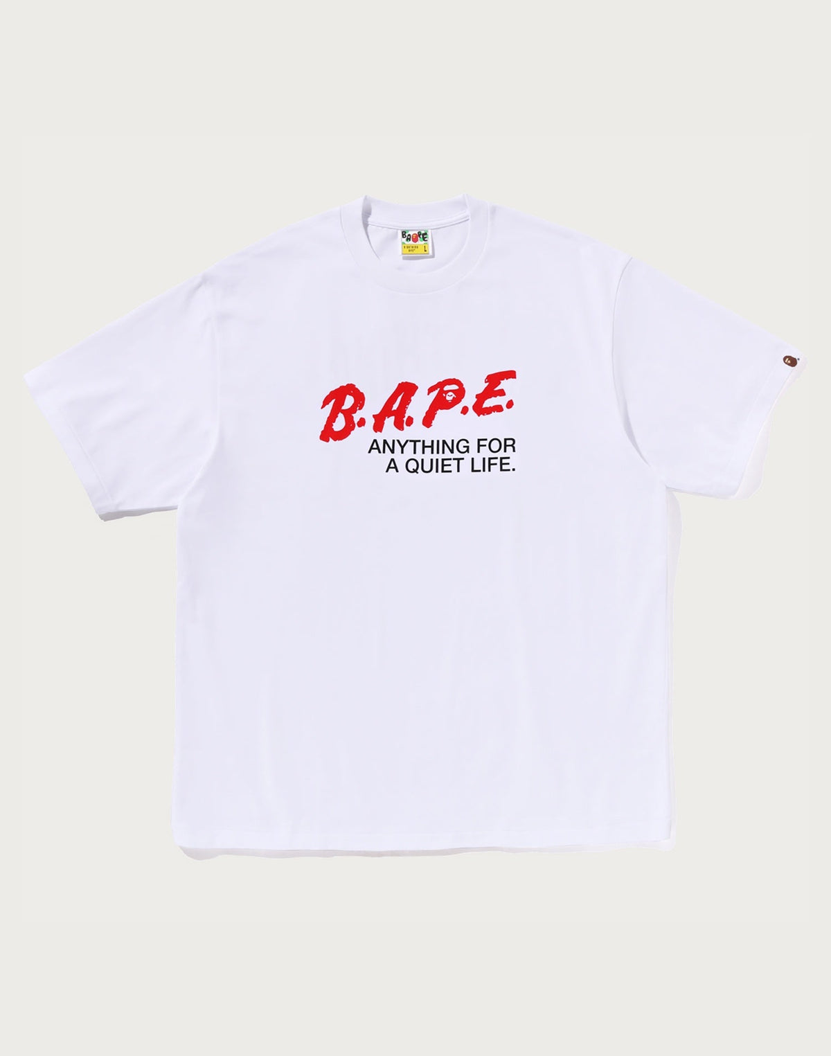 BAPE MOTTO LOGO RELAXED FIT TEE MENS