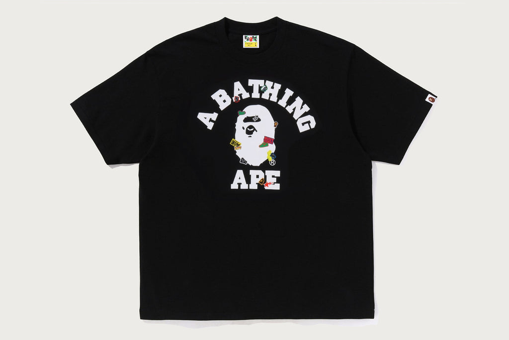 BAPE STICKER COLLEGE RELAXED FIT TEE MENS