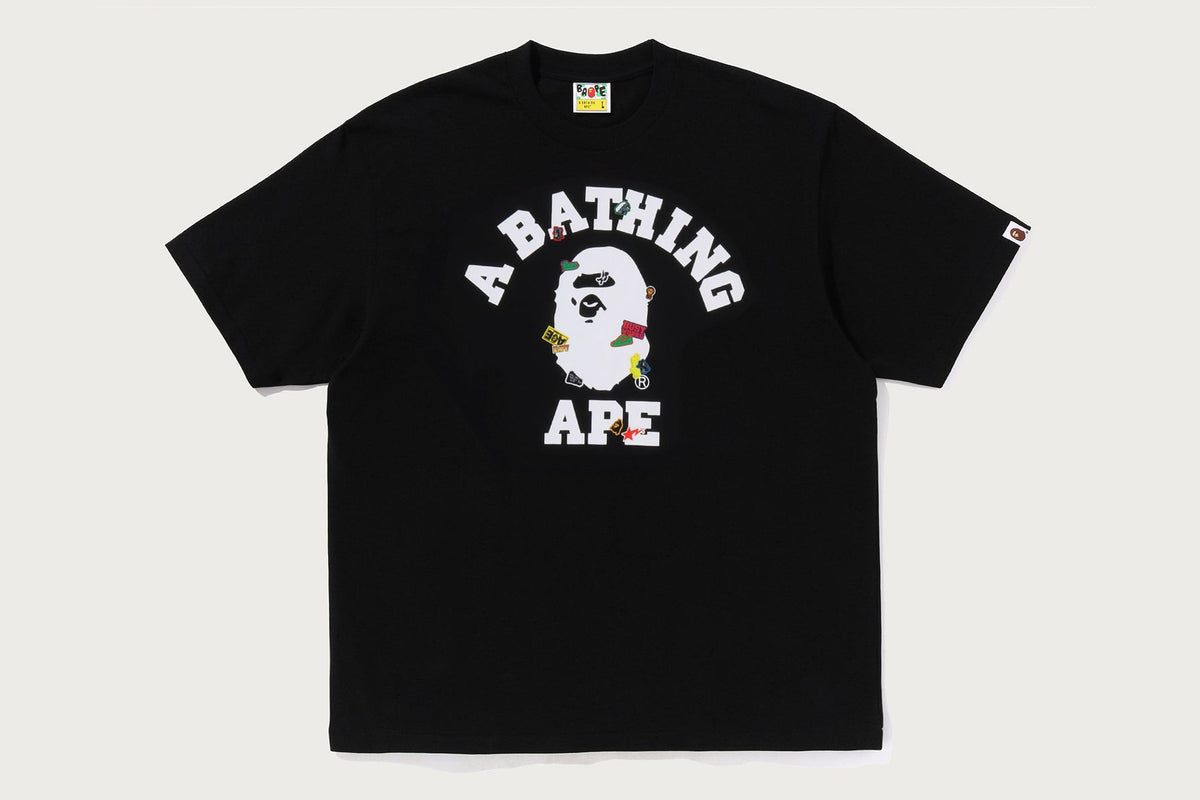 BAPE STICKER COLLEGE RELAXED FIT TEE MENS