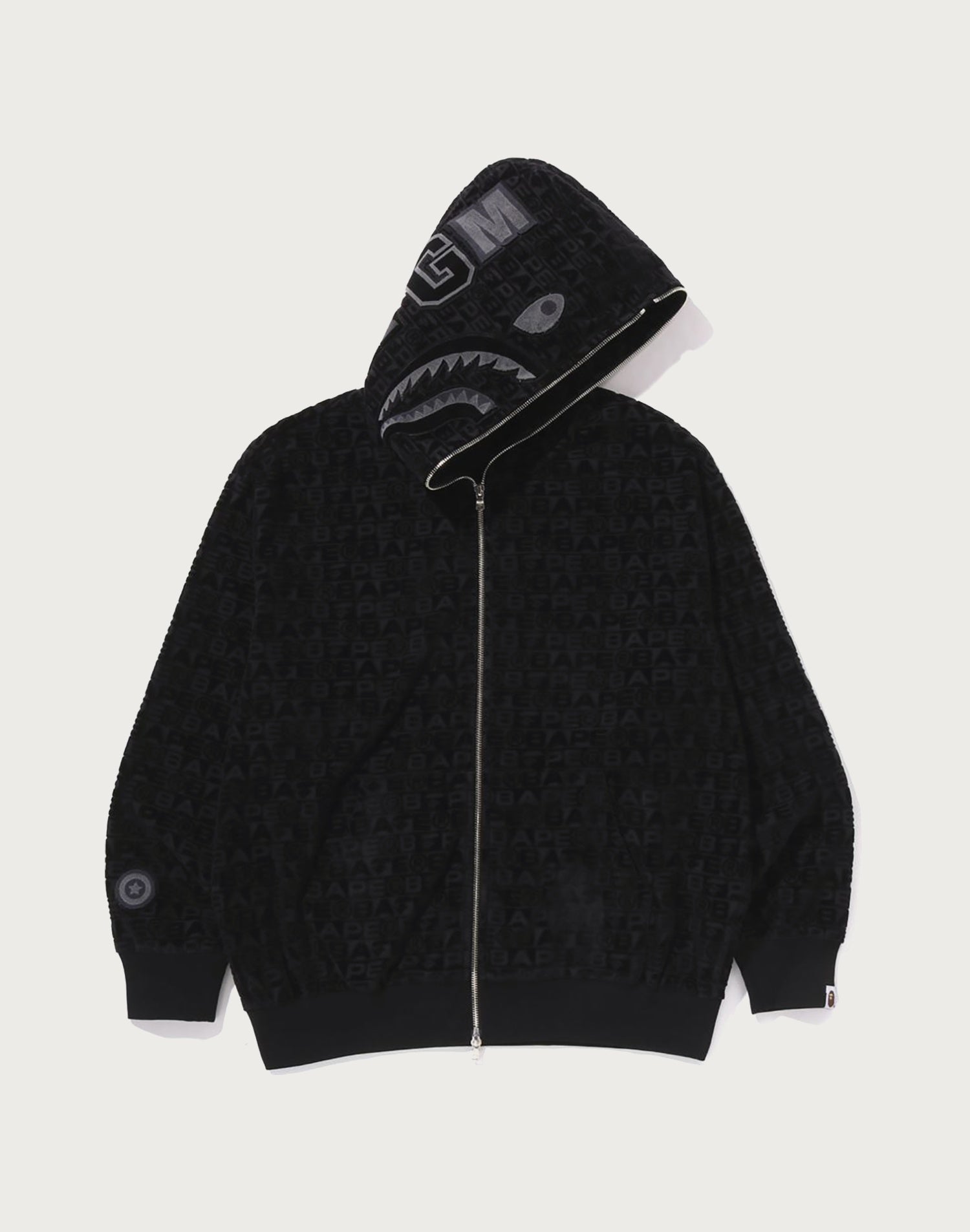 LUX SPORT PATTERN SHARK RELAXED FIT FULL ZIP HOODIE MENS
