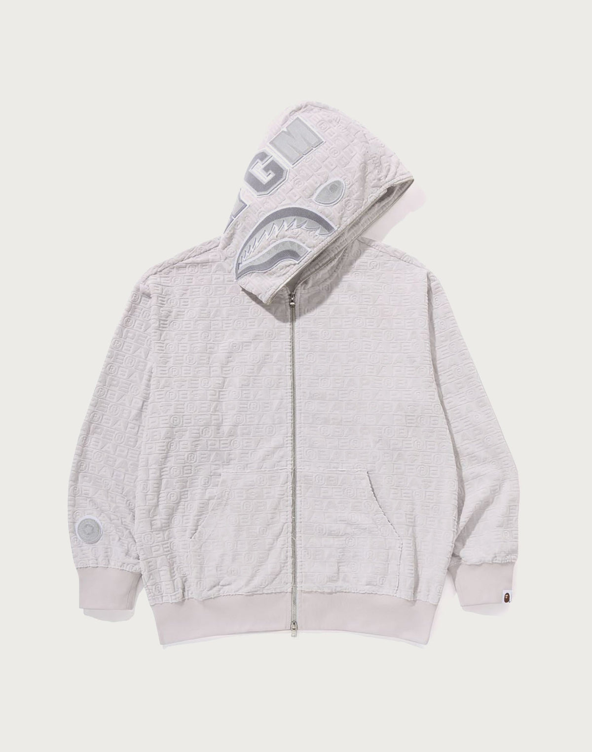 LUX SPORT PATTERN SHARK RELAXED FIT FULL ZIP HOODIE MENS