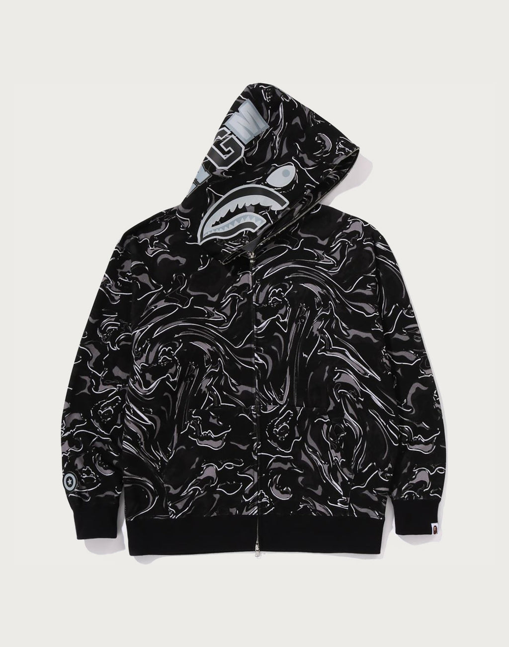 MARBLING CAMO SHARK RELAXED FIT FULL ZIP HOODIE MENS