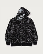 MARBLING CAMO SHARK RELAXED FIT FULL ZIP HOODIE MENS