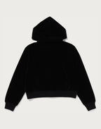 CRYSTAL STONE APE HEAD VELOUR ZIP HOODIE LADIES
