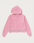 CRYSTAL STONE APE HEAD VELOUR ZIP HOODIE LADIES