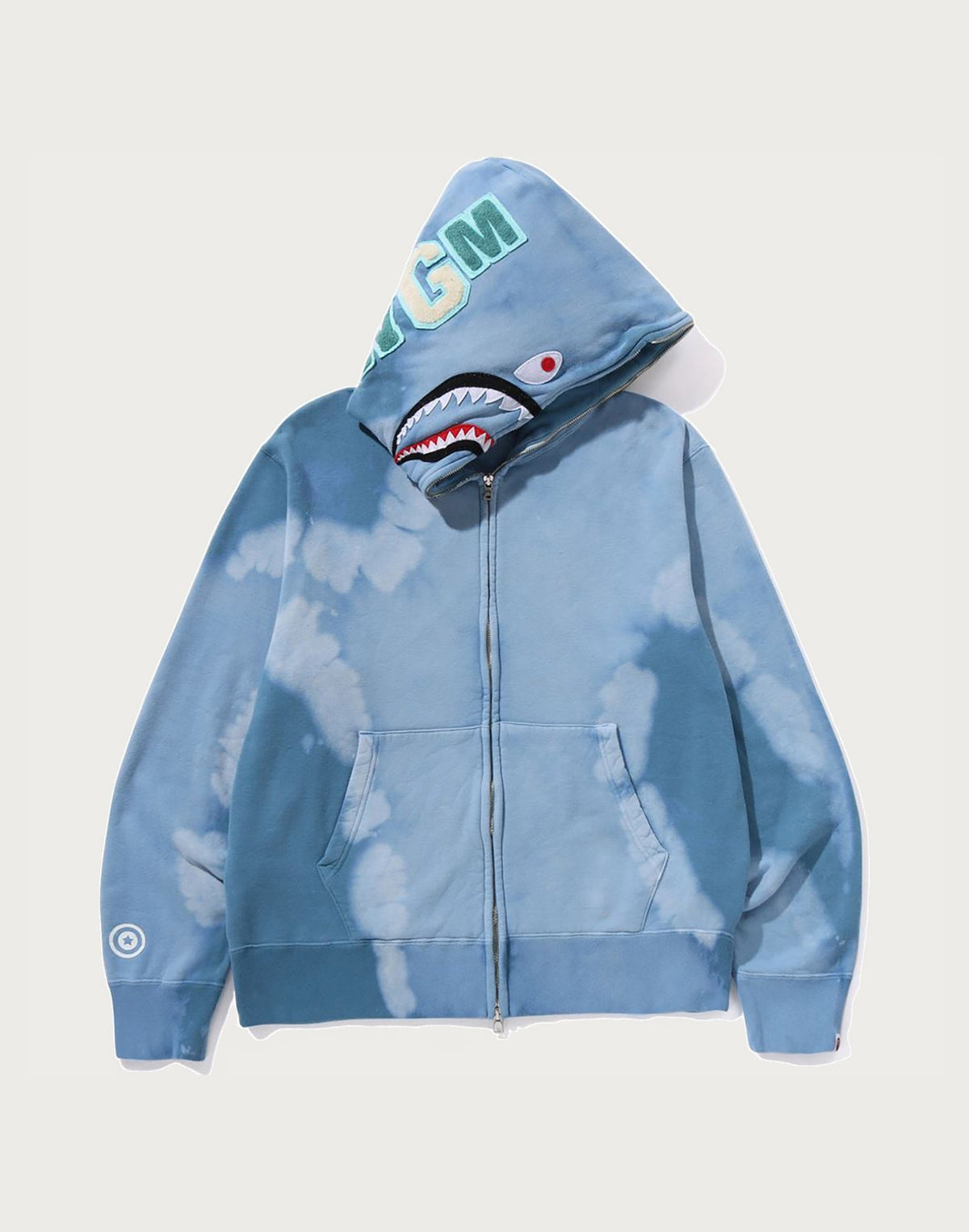 HAND DYE SHARK FULL ZIP HOODIE MENS