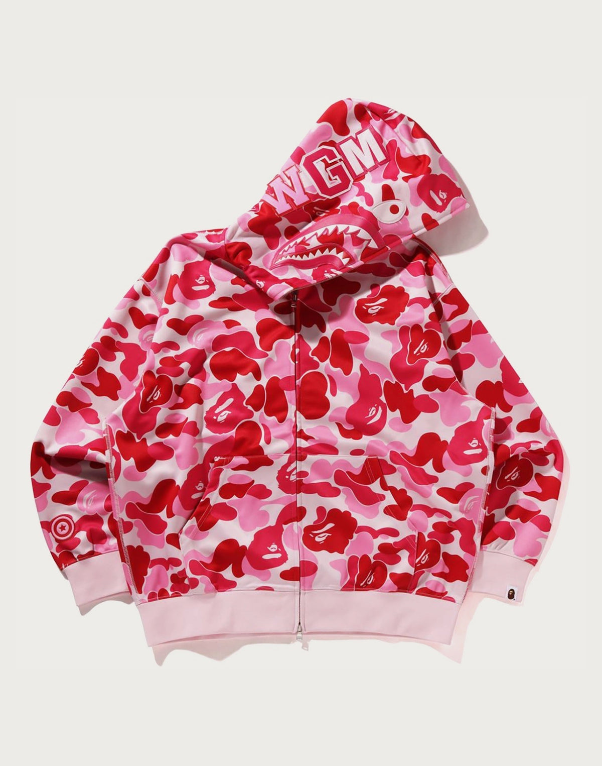 ABC CAMO POLYESTER RELAXED FIT SHARK FULL ZIP HOODIE MENS