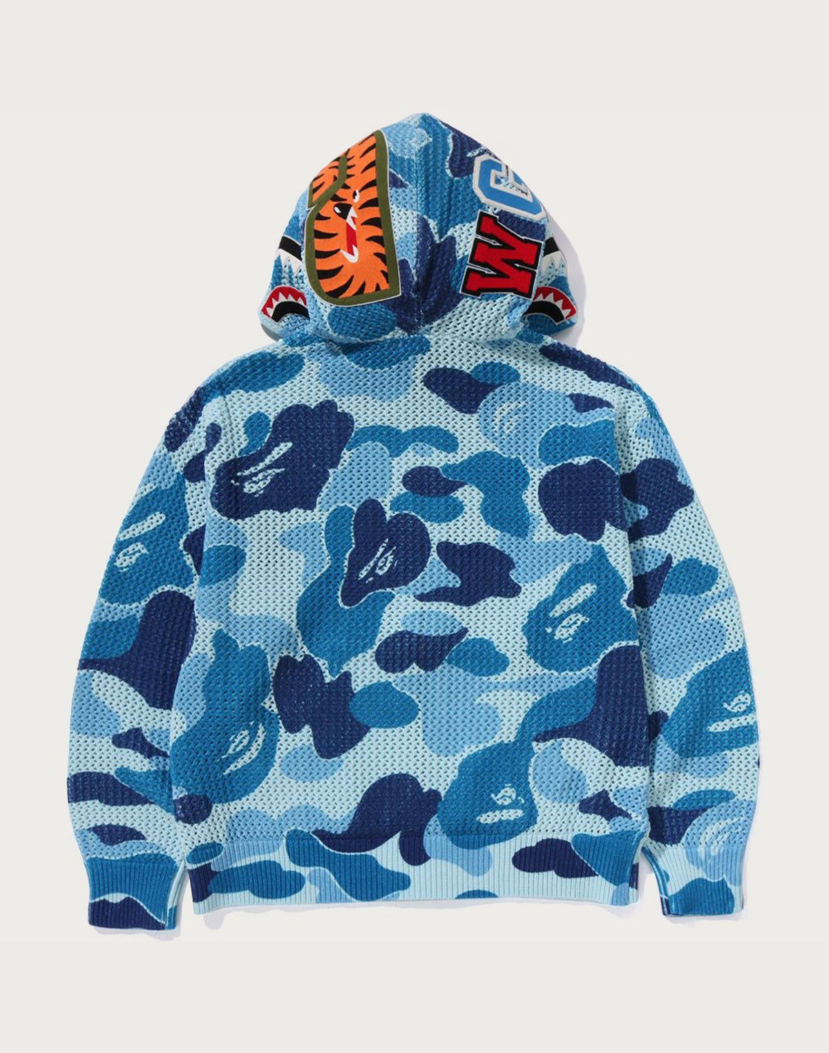 ABC CAMO CROCHET RELAXED FIT SHARK FULL ZIP HOODIE MENS