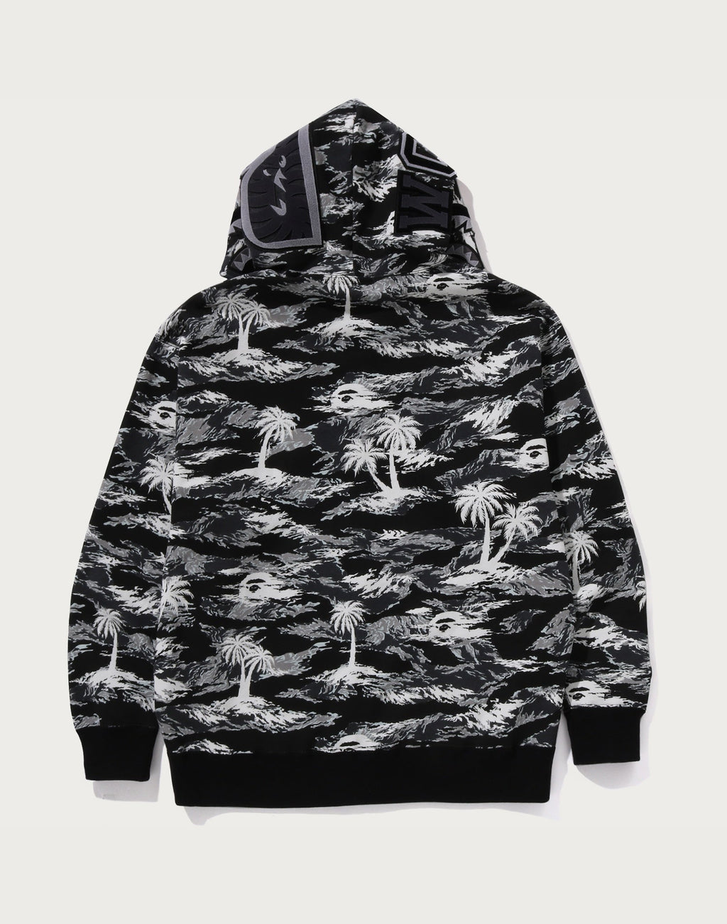 PALM TREE CAMO RELAXED FIT SHARK FULL ZIP HOODIE MENS