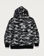 PALM TREE CAMO RELAXED FIT SHARK FULL ZIP HOODIE MENS