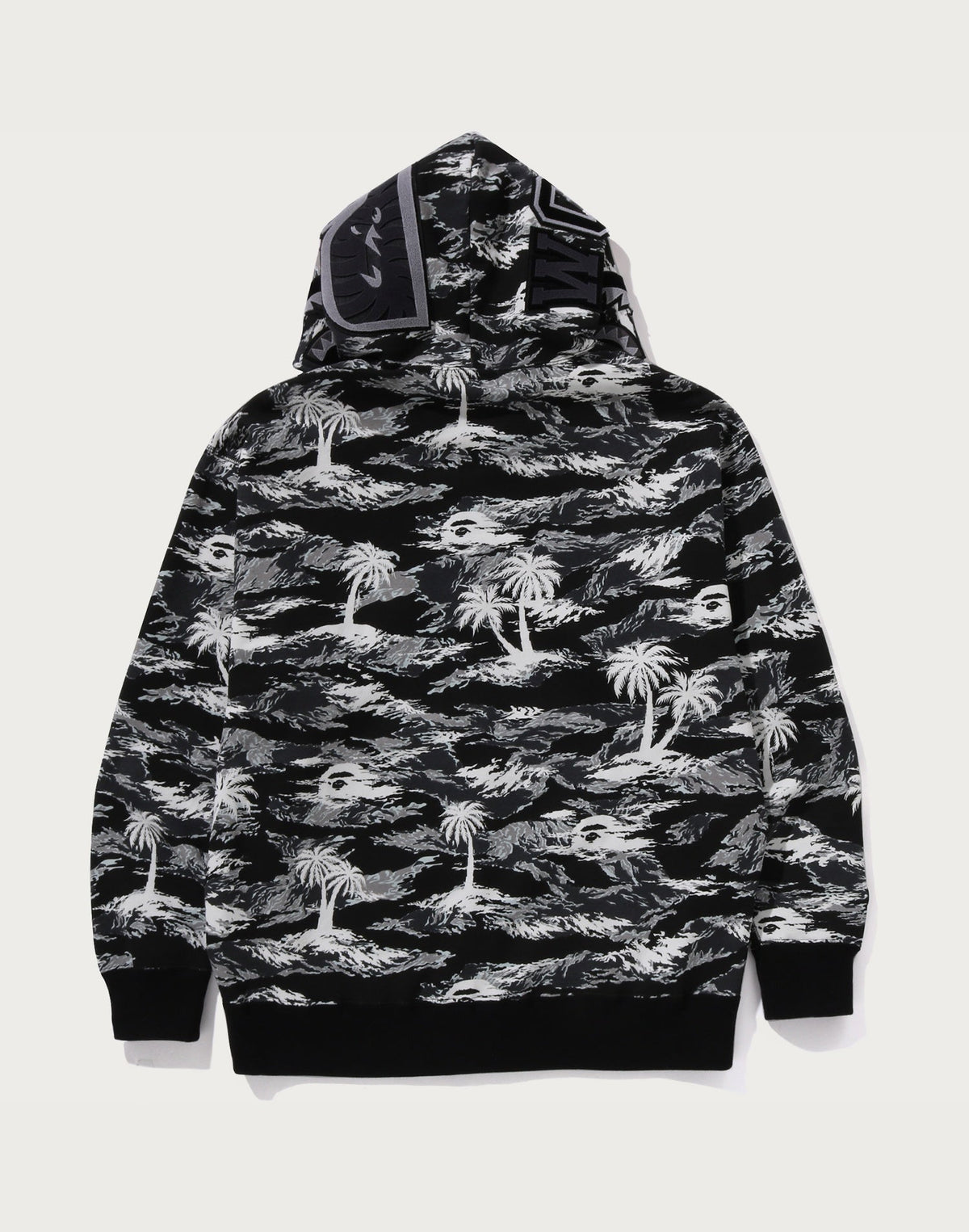 PALM TREE CAMO RELAXED FIT SHARK FULL ZIP HOODIE MENS