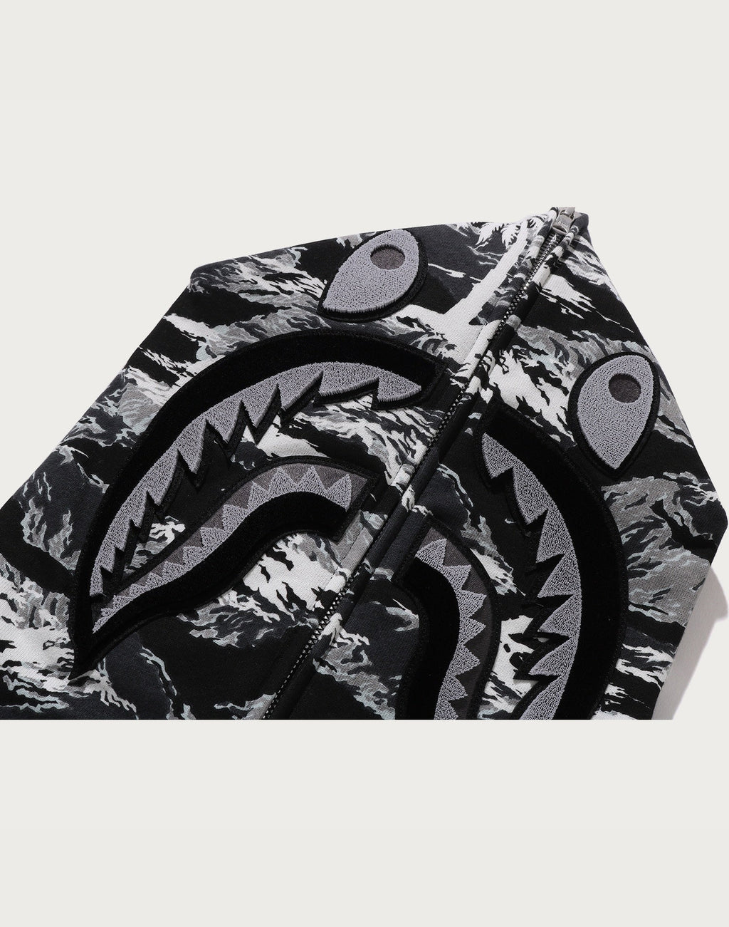 PALM TREE CAMO RELAXED FIT SHARK FULL ZIP HOODIE MENS