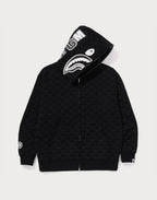 COLLEGE MONOGRAM RELAXED FIT SHARK FULL ZIP HOODIE MENS