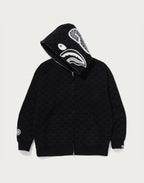COLLEGE MONOGRAM RELAXED FIT SHARK FULL ZIP HOODIE MENS