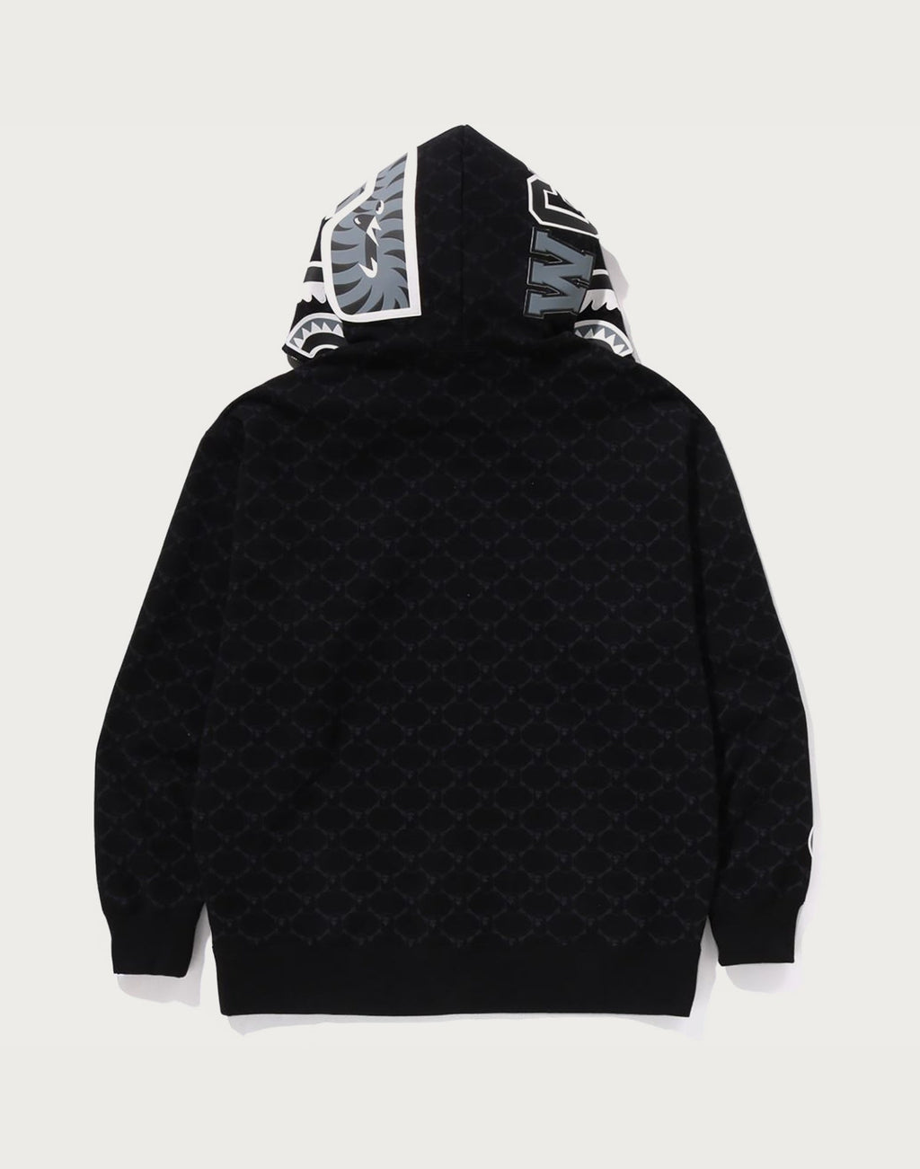 COLLEGE MONOGRAM RELAXED FIT SHARK FULL ZIP HOODIE MENS