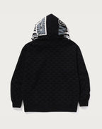 COLLEGE MONOGRAM RELAXED FIT SHARK FULL ZIP HOODIE MENS