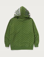 COLLEGE MONOGRAM RELAXED FIT SHARK FULL ZIP HOODIE MENS