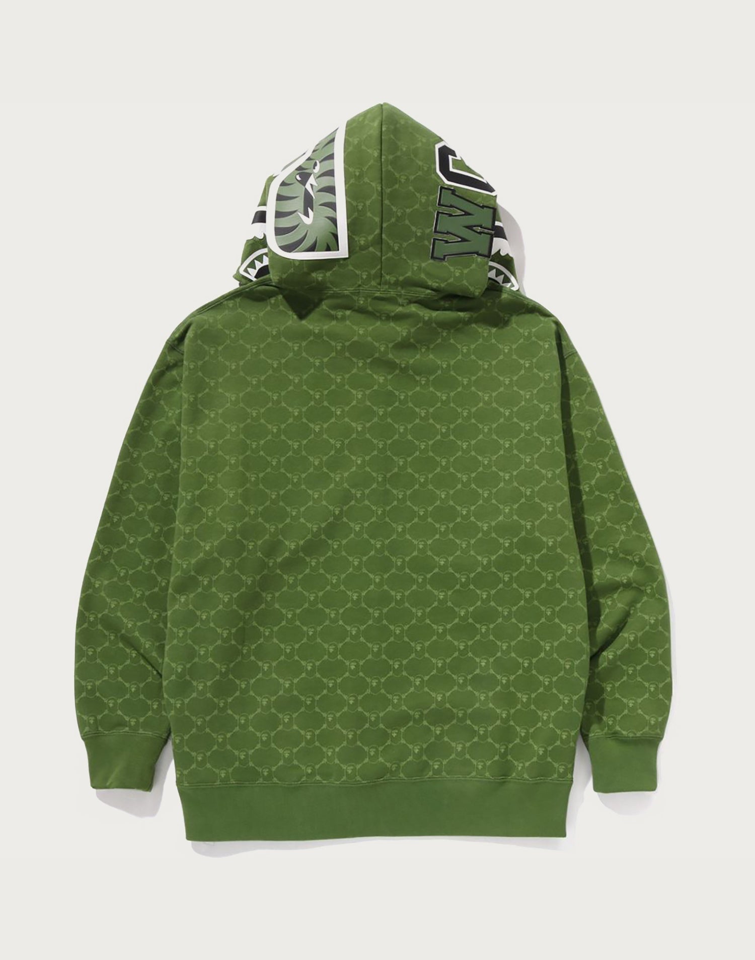 COLLEGE MONOGRAM RELAXED FIT SHARK FULL ZIP HOODIE MENS