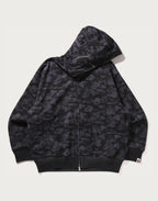 CAMO FAKE PRINT RELAXED FIT SHARK FULL ZIP HOODIE MENS