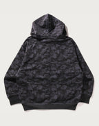 CAMO FAKE PRINT RELAXED FIT SHARK FULL ZIP HOODIE MENS