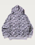 CAMO FAKE PRINT RELAXED FIT SHARK FULL ZIP HOODIE MENS